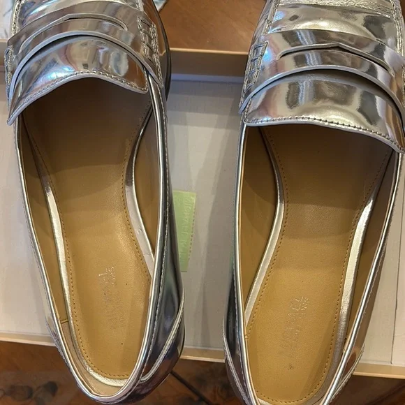 Silver Women's Loafers - Picture 3 of 4